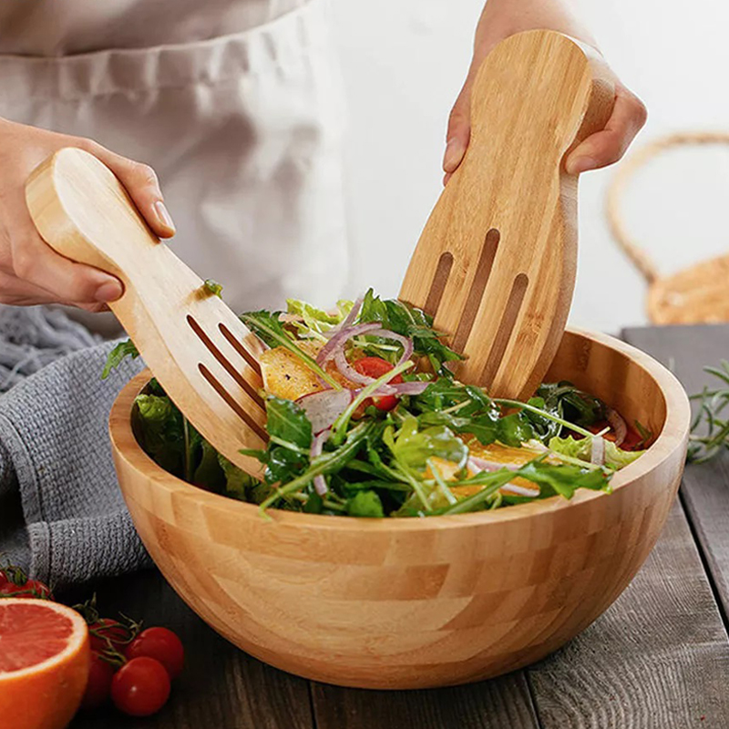 샐러드 손 대나무 샐러드 서버 대형 과일 파스타 샐러드 - Kitchen Helper Gadgets 리뷰 및 가격