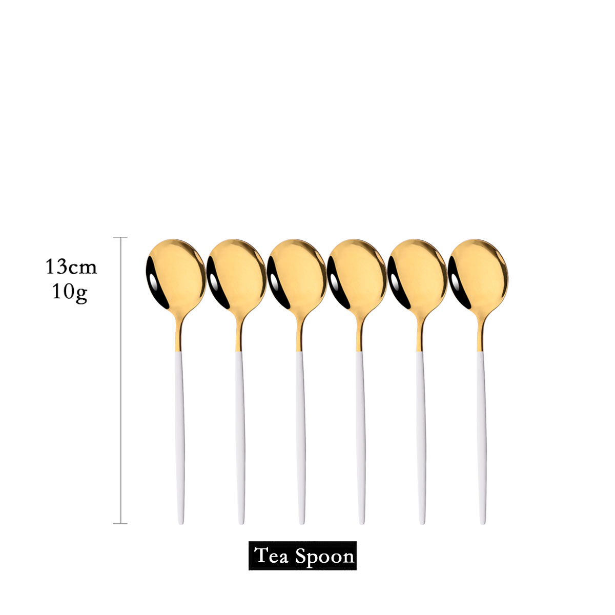 6Pcs 거울 화이트 골드 차 스푼 디저트 아이스크림  - Kitchen Gadgets Gold 리뷰 및 가격